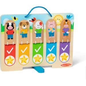 Melissa & Doug My Daily Routines Chart Wooden Day and Night Habit Tracker NWT